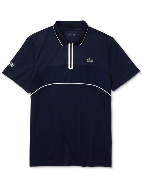 Lacoste Men's Sport Breathable Resistant Pique Zip Tennis Polo Shirt