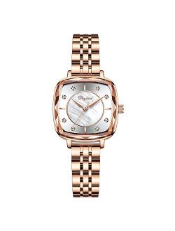 Women Watches Analogue Quartz Watch Shining Starry Simulated Diamond Dial Stainless Steel Band Ladies Wristwatches