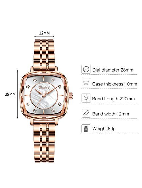 RORIOS Women Watches Analogue Quartz Watch Shining Starry Simulated Diamond Dial Stainless Steel Band Ladies Wristwatches