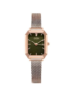 Women Watches Analogue Quartz Watch Casual Watch for Girls Square Dial MinimalismStainless Steel Mesh Strap Fashion Ladies Wristwatches