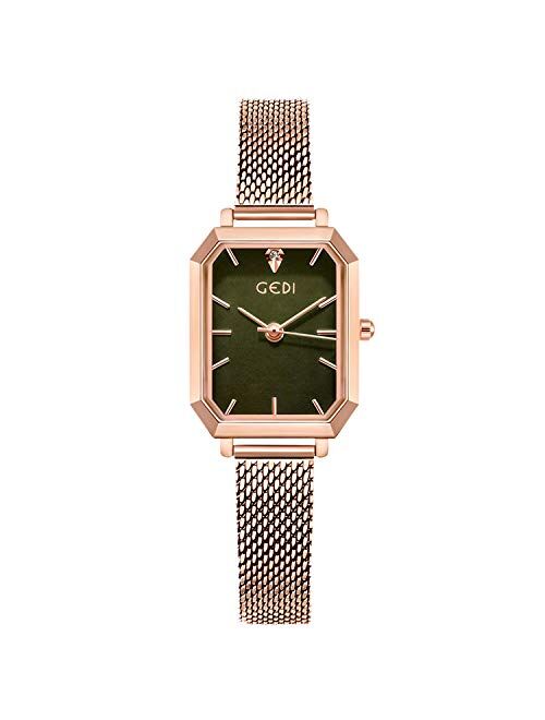 RORIOS Women Watches Analogue Quartz Watch Casual Watch for Girls Square Dial Minimalism Stainless Steel Mesh Strap Fashion Ladies Wristwatches