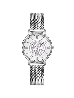 Women Watch with Diamond Analogue Quartz Watches Dress Watch Shining Dial with Stainless Steel Mesh Strap Lady Watch