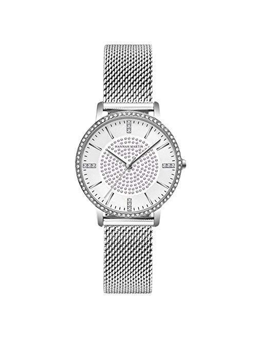 RORIOS Women Watch with Diamond Analogue Quartz Watches Dress Watch Shining Dial with Stainless Steel Mesh Strap Lady Watch