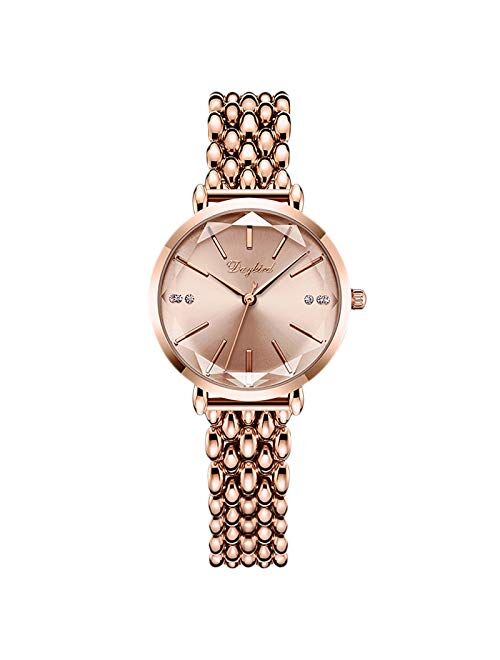 RORIOS Women Watch Analogue Quartz Watch Waterproof Ladies Wristatch with Stainless Steel Strap Fashion Dress Watches for Girls