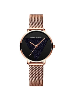 Women Watch Analogue Quartz Watches Minimalism Simple Girl Watch Stainless Steel Mesh Strap Stylish Ladies Wristwatches