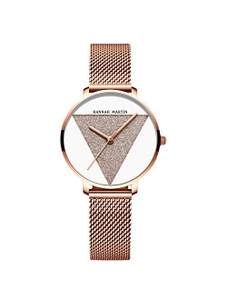 Women Watch Analogue Quartz Watches Minimalism Simple Girl Watch Stainless Steel Mesh Strap Stylish Ladies Wristwatches