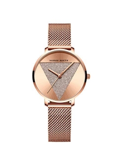 Women Watch Analogue Quartz Watches Minimalism Simple Girl Watch Stainless Steel Mesh Strap Stylish Ladies Wristwatches