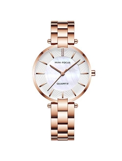 Stylish Women Watch Stainless Steel Strap Ladies Dress Wristwatch