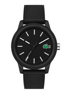 Men's 12.12 Black Silicone Strap Anlog Watch 42mm