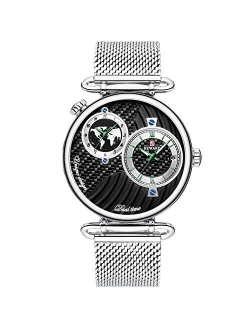 Business Men Sport Watch Date Calendar Stainless Steel Mesh Strap Waterproof Wrist Watch