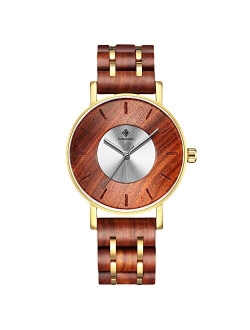 Men Wood Watches Handmade Analog Quartz Watches Lightweight Natural Wrist Watch Wooden Wristwatches for Men