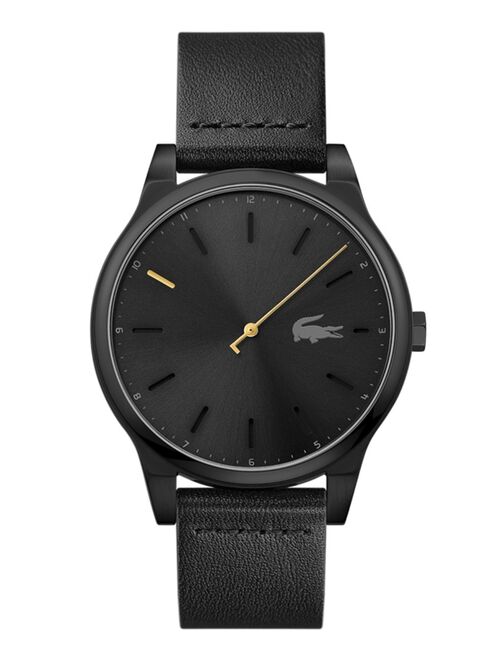 Lacoste Men's Kyoto Black Leather Strap Analog Watch 43mm