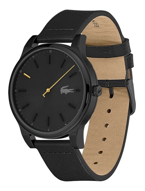 Lacoste Men's Kyoto Black Leather Strap Analog Watch 43mm