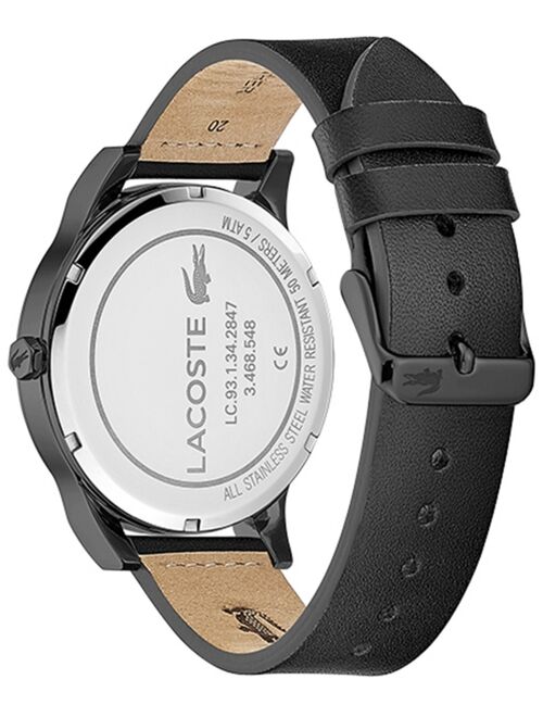 Lacoste Men's Kyoto Black Leather Strap Analog Watch 43mm