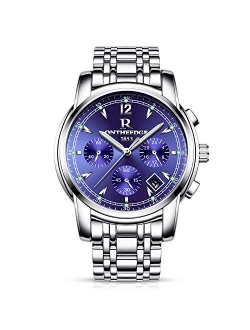 Stainless Steel Watches Quartz Luxury Business Day Calendar Counts Chronograph Stopwatch Luminous Waterproof Multifunctions Wrist Watch for Mens