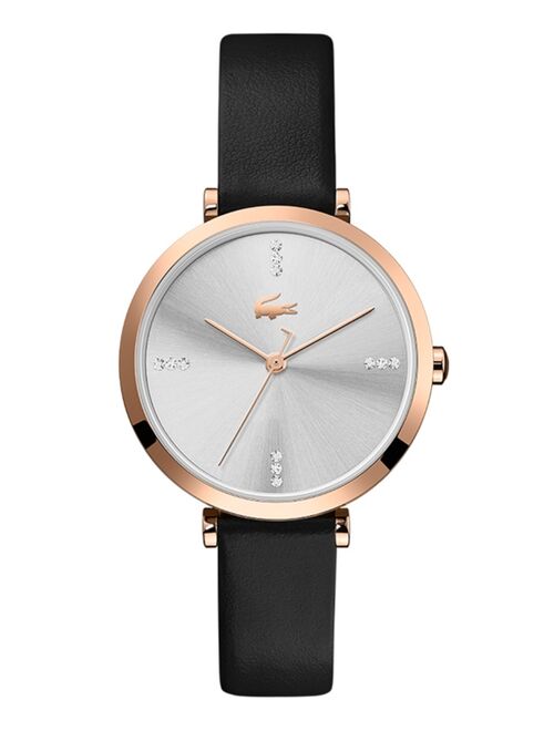 Lacoste Women's Geneva Black Leather Strap Watch 32mm