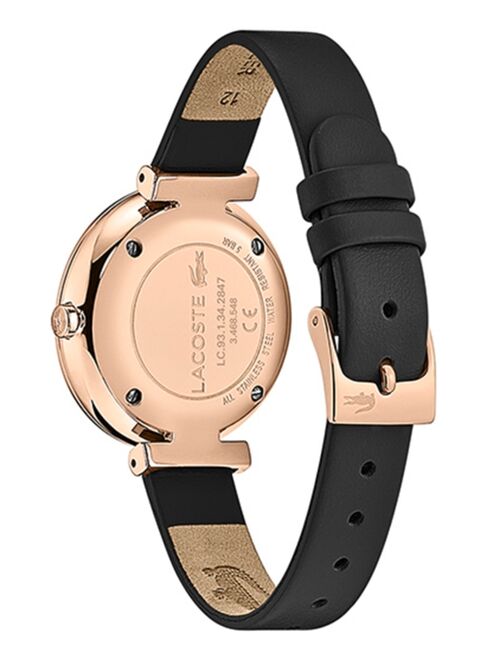 Lacoste Women's Geneva Black Leather Strap Watch 32mm