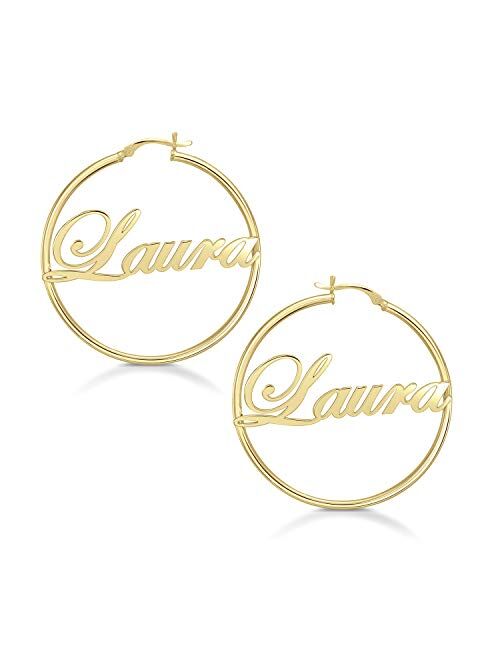 Custom Name Earrings Personalized Big Hoop Earrings Oversize Hip-Hop Earrings with Any Name for Women Girls