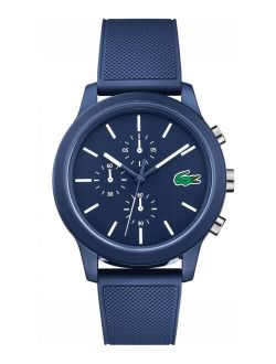 Men's Chronograph 12.12 Blue Silicone Strap Watch 44mm