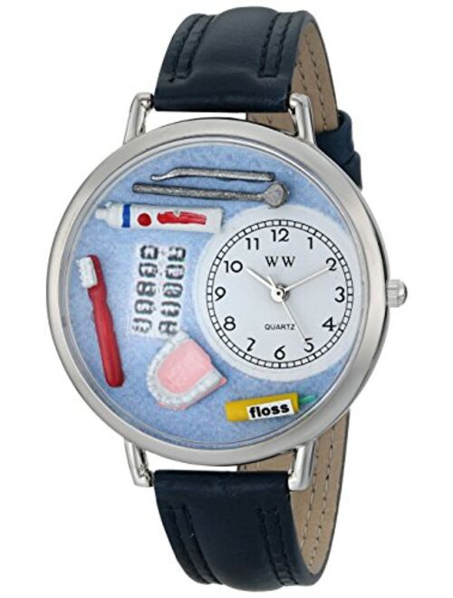 Whimsical Watches Unisex U0620001 Dentist Baby Navy Blue Leather Watch