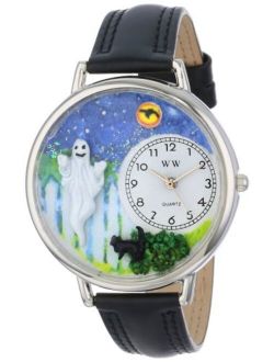 Whimsical Watches Unisex U1220032 Halloween Ghost Black Skin Leather Watch