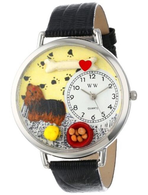 Whimsical Watches Unisex U0130077 Yorkie Black Skin Leather Watch