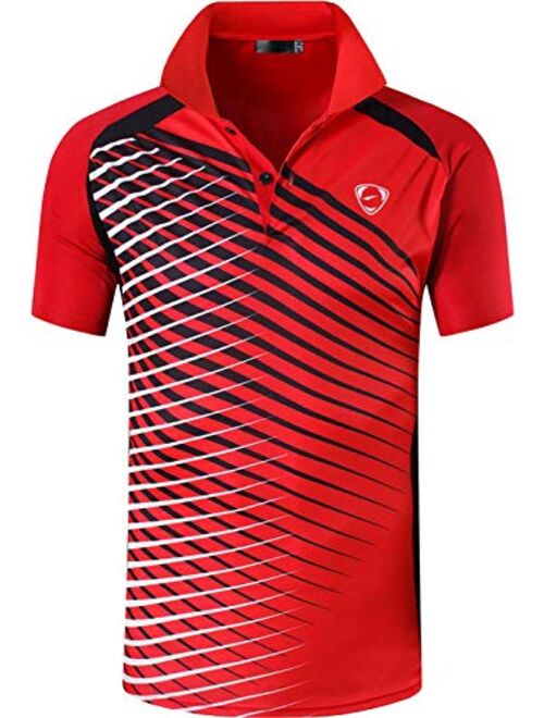 GEEK LIGHTING Mens Polo Shirt Quick-Dry High Moisture Wicking Short Sleeve Sports Golf Tennis T-Shirt