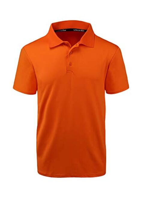 GEEK LIGHTING Mens Polo Shirt Quick-Dry High Moisture Wicking Short Sleeve Sports Golf Tennis T-Shirt