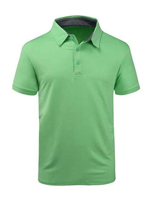 GEEK LIGHTING Mens Polo Shirt Quick-Dry High Moisture Wicking Short Sleeve Sports Golf Tennis T-Shirt