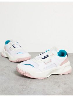 Ace Lift chunky overlay sneakers in white and pastel mix