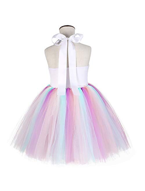 Unicorn Costume For Girls Dress Up Clothes For Little Girls Rainbow Unicorn Tutu With Headband Birthday Gift