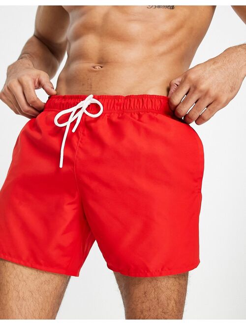 lacoste plain logo swim shorts