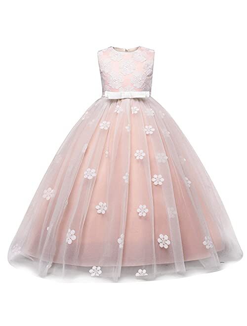 HNXDYY Girl Unicorn Party Princess Dress Rainbow Tulle Long Wedding Gown Birthday Kids Clothes