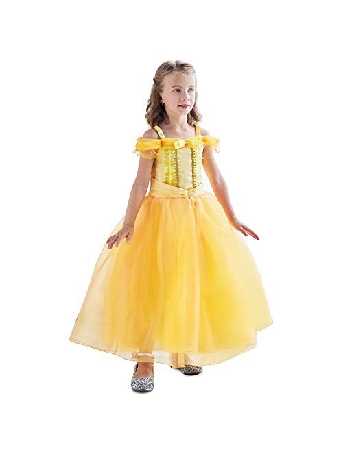 HNXDYY Girl Unicorn Party Princess Dress Rainbow Tulle Long Wedding Gown Birthday Kids Clothes