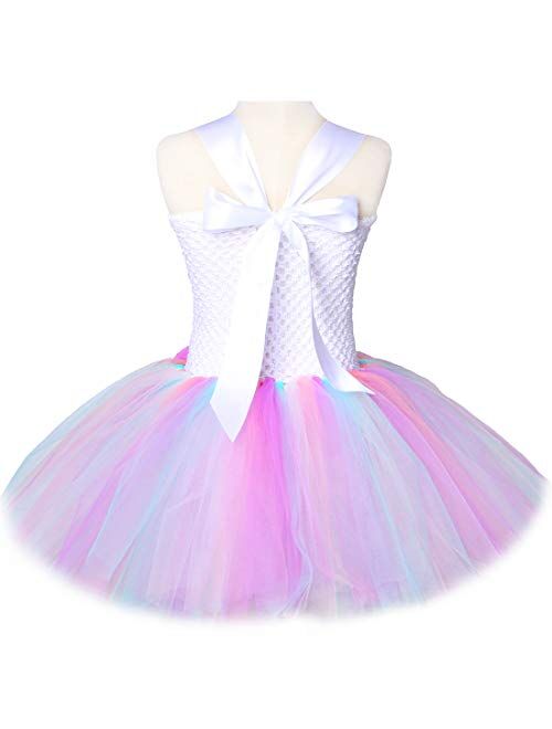 HJTT Pastel Unicorn Tutu Dress for Girls Kids Birthday Party Unicorn Costume Outfit