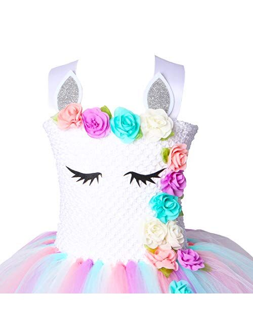 HJTT Pastel Unicorn Tutu Dress for Girls Kids Birthday Party Unicorn Costume Outfit