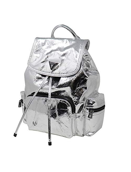 GUESS Women's Backpack Handbags, Silver, 28x15x32 cm