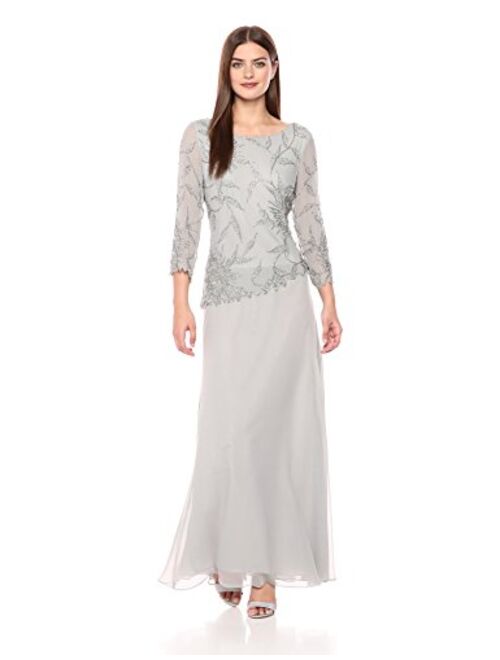 J Kara Women's 3/4 Sleeve Beaded Dress