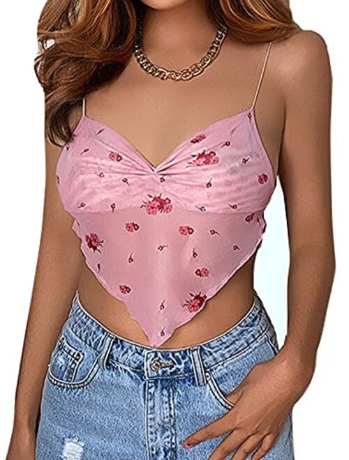 Sofia's Choice Women's Tie Up Back Cami Top Sleeveless Casual Halter Crop top