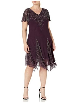 Women's Plus Size Short Beaded Dress