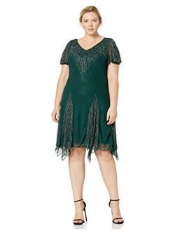 Women's Plus Size Short Beaded Dress