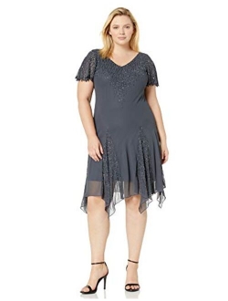 Women's Plus Size Short Beaded Dress