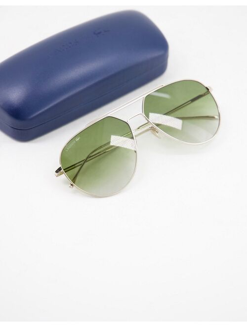 Lacoste round lens sunglasses in green