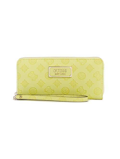 Guess Women's Logo Love Large Zip Around Wallet - Lime