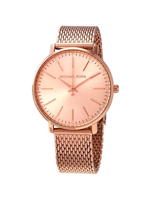 Michael Kors Pyper Quartz Crystal Rose Gold Dial Ladies Watch MK4340