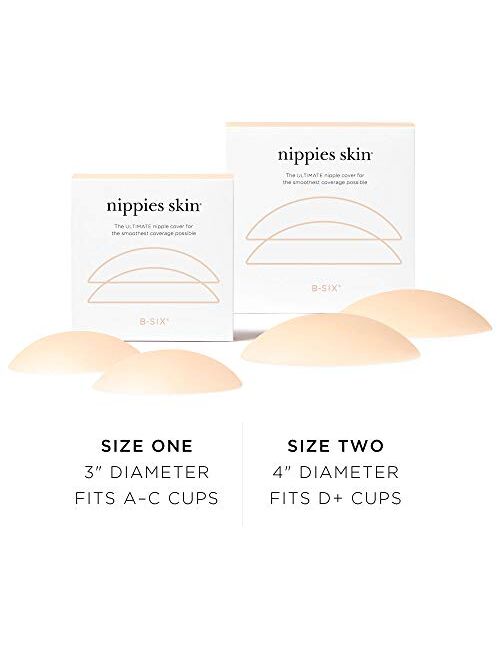 Nippies Skin ULTIMATE Bra Inserts NO Adhesive NippleCovers & Travel Case - Creme 2-PACK