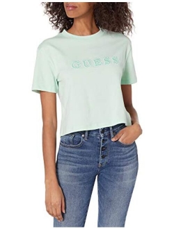 Women's Active Short Sleeve Embroidered Logo Cropped T-Shirt