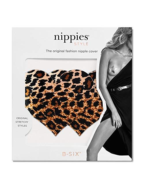 Nippies Style Velvet Animal Print Heart Waterproof Self Adhesive Nipple Cover Pasties