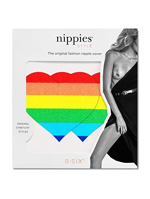 Nippies Style Rainbow Heart Waterproof Self Adhesive Nipple Cover Pasties