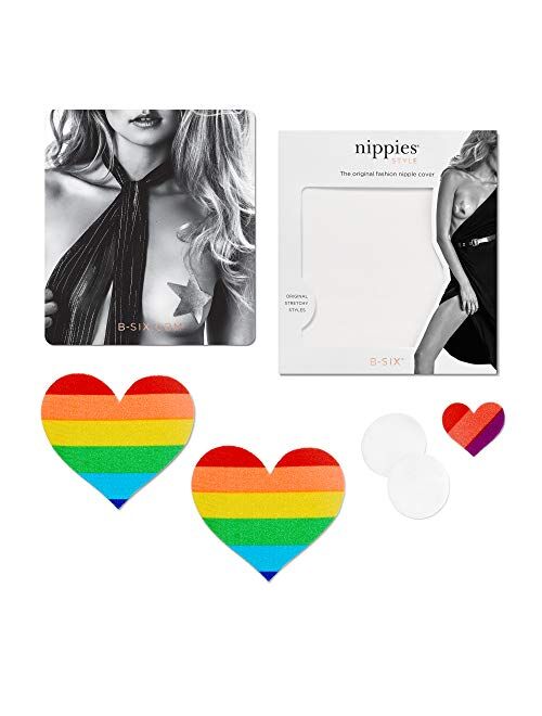 Nippies Style Rainbow Heart Waterproof Self Adhesive Nipple Cover Pasties